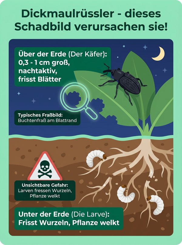 Der Dickmaulrüssler: Gefahr über und unter der Erde