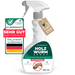 Silberkraft Holzwurmspray 1000 ml neben dem eBook-Ratgeber ‚Der ultimative Ratgeber gegen Holzwurm‘ mit Expertin.