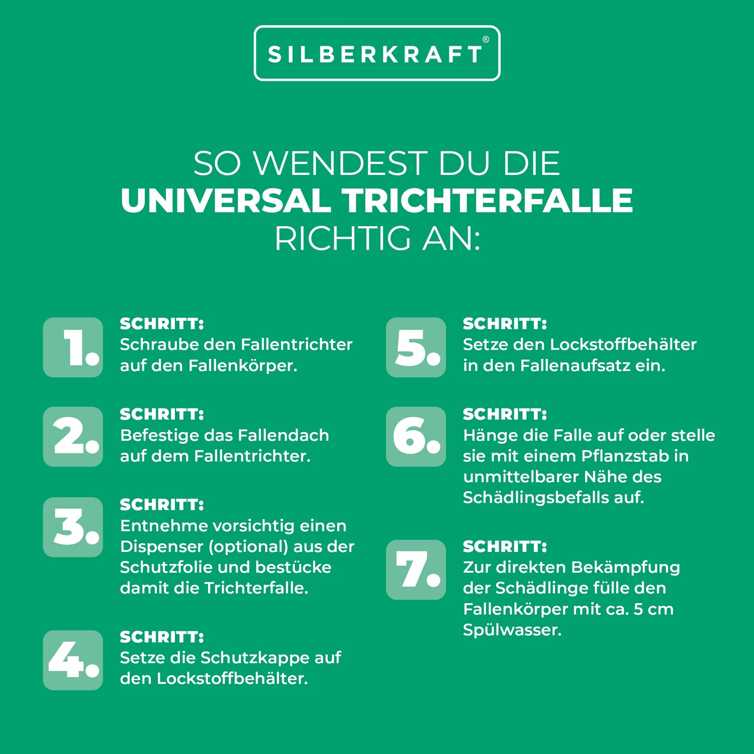 Universal Trichterfalle ohne Lockstoff: Praktische Lösung gegen Schadschmetterlinge - Silberkraft