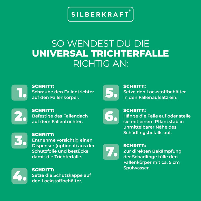 Universal Trichterfalle ohne Lockstoff: Praktische Lösung gegen Schadschmetterlinge - Silberkraft