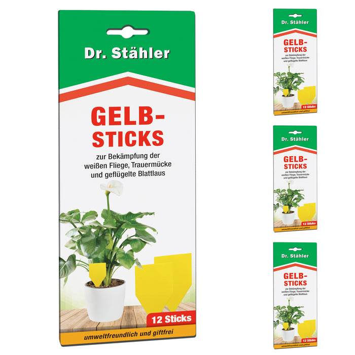 Effektive Gelbsticks zur Bekämpfung fliegender Insekten wie die weiße Fliege, Trauermücke & Blattlaus - Silberkraft