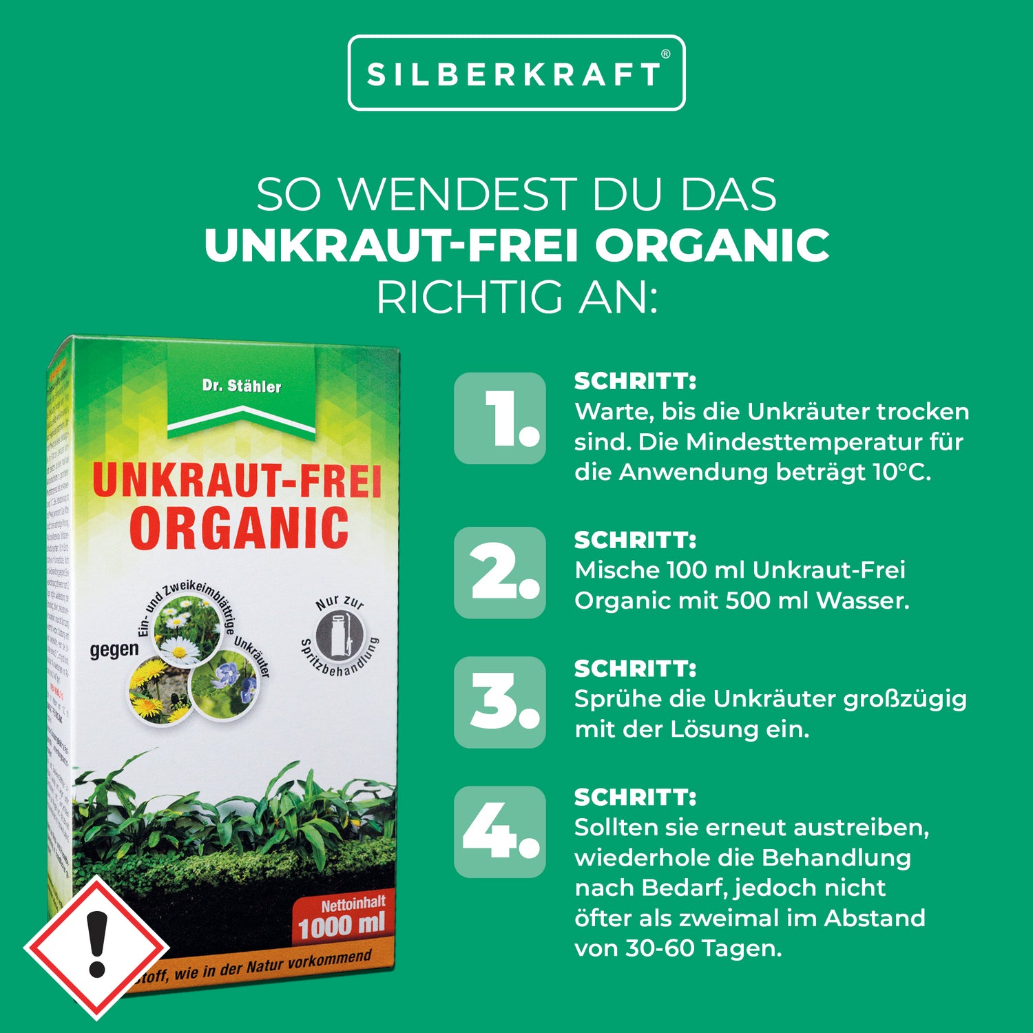 Unkraut-Frei Organic: Sprühmittel zur Unkrautbekämpfung für eine makellose Gartenlandschaft - Silberkraft