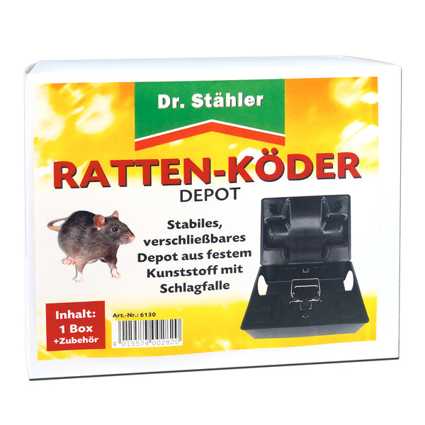Effektives Rattenköder-Depot mit Schlagfalle für Innen- und Außenbereiche - Silberkraft