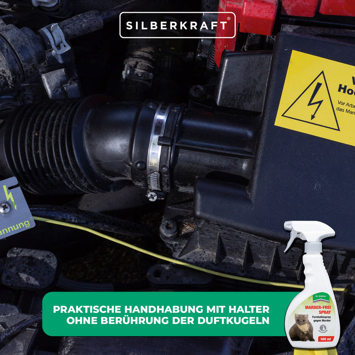 Marder-Frei Spray: Hochwirksamer Marderschutz für Haus und Auto - Silberkraft