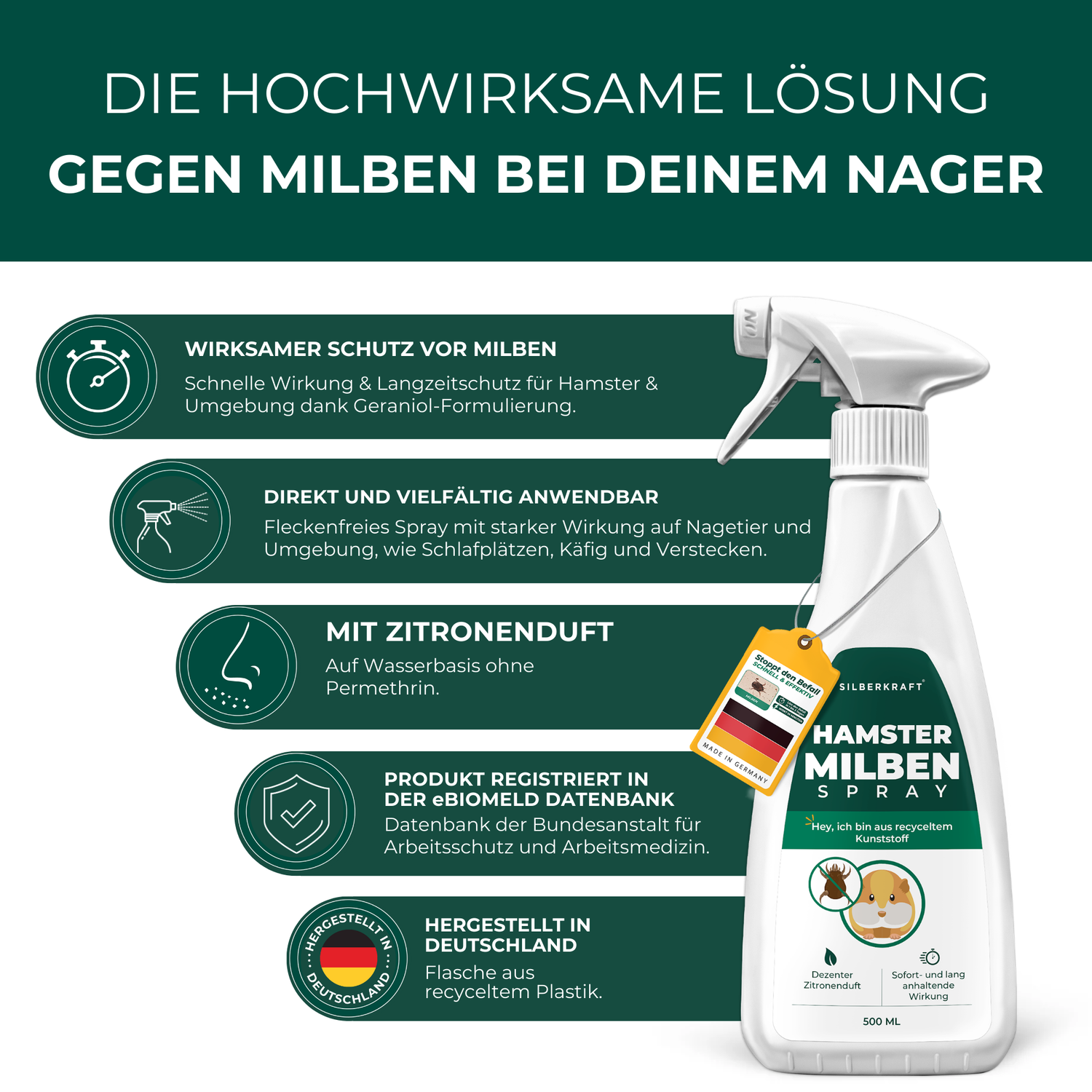 Milbenspray Hamster - Silberkraft