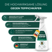 Hochwirksame Lösung gegen Teppichkäfer mit Vorteilen wie sofortigem Schutz, einfacher Anwendung, angenehmem Zitronenduft, Registrierung in der eBiomeld-Datenbank und Herstellung in Deutschland.
