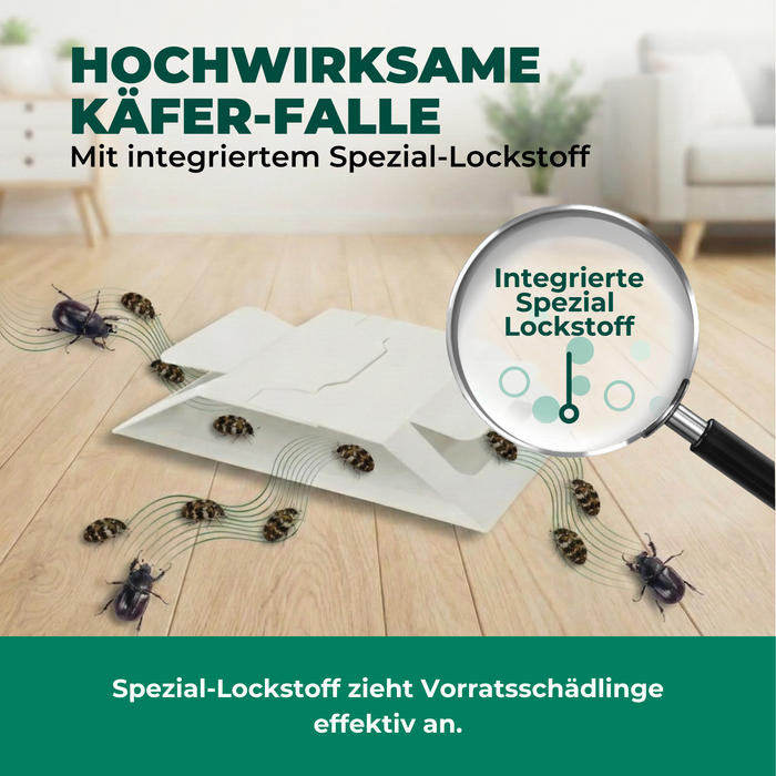 Käferfalle mit integriertem Spezial-Lockstoff – gezielte Anlockung von Vorratsschädlingen ohne Insektizide