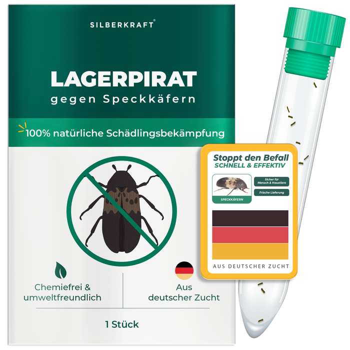 Lagerpirat zur Bekämpfung von Speckkäfern, Teppichkäfer & Vorratsschädlingen Lagerpiraten - Silberkraft