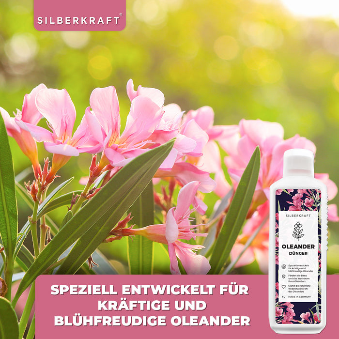 Oleander Dünger - Mineralischer NPK Flüssigdünger mit Stickstoff - Dünger für Oleander - Silberkraft