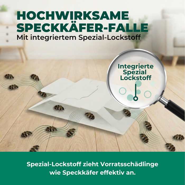 Speckkäferfalle mit integriertem Spezial-Lockstoff – gezielte Anlockung von Speckkäfern und Teppichkäfern