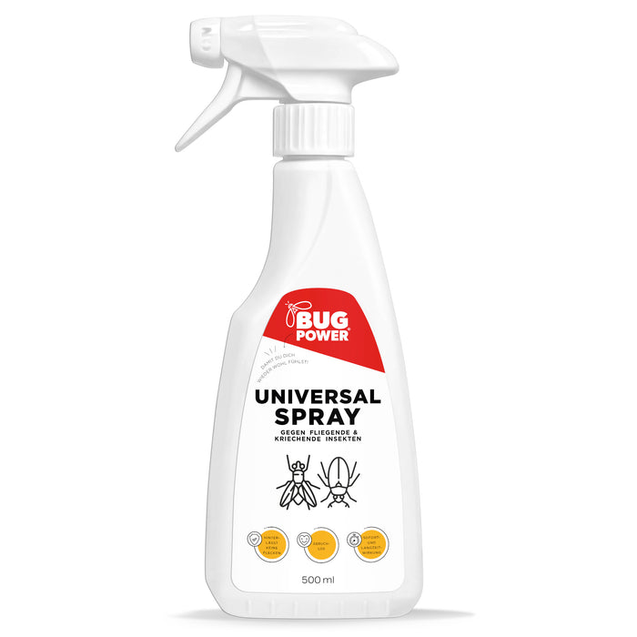 BugPower Universal Insektenspray - gegen alle kriechenden und fliegenden Insekten - Silberkraft