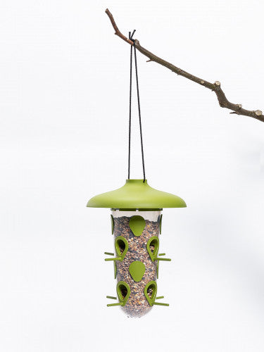 Vogelfutterspender - Multifunktionale Futterstation für die Vogelfütterung - 22 cm - Silberkraft