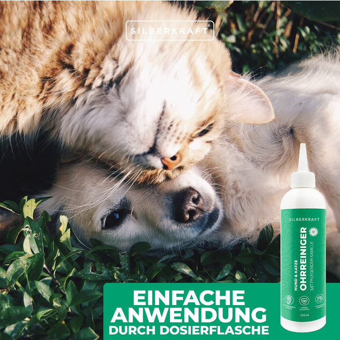 Ohrreiniger mit Kamillen-Extrakt für Hunde & Katzen - Silberkraft