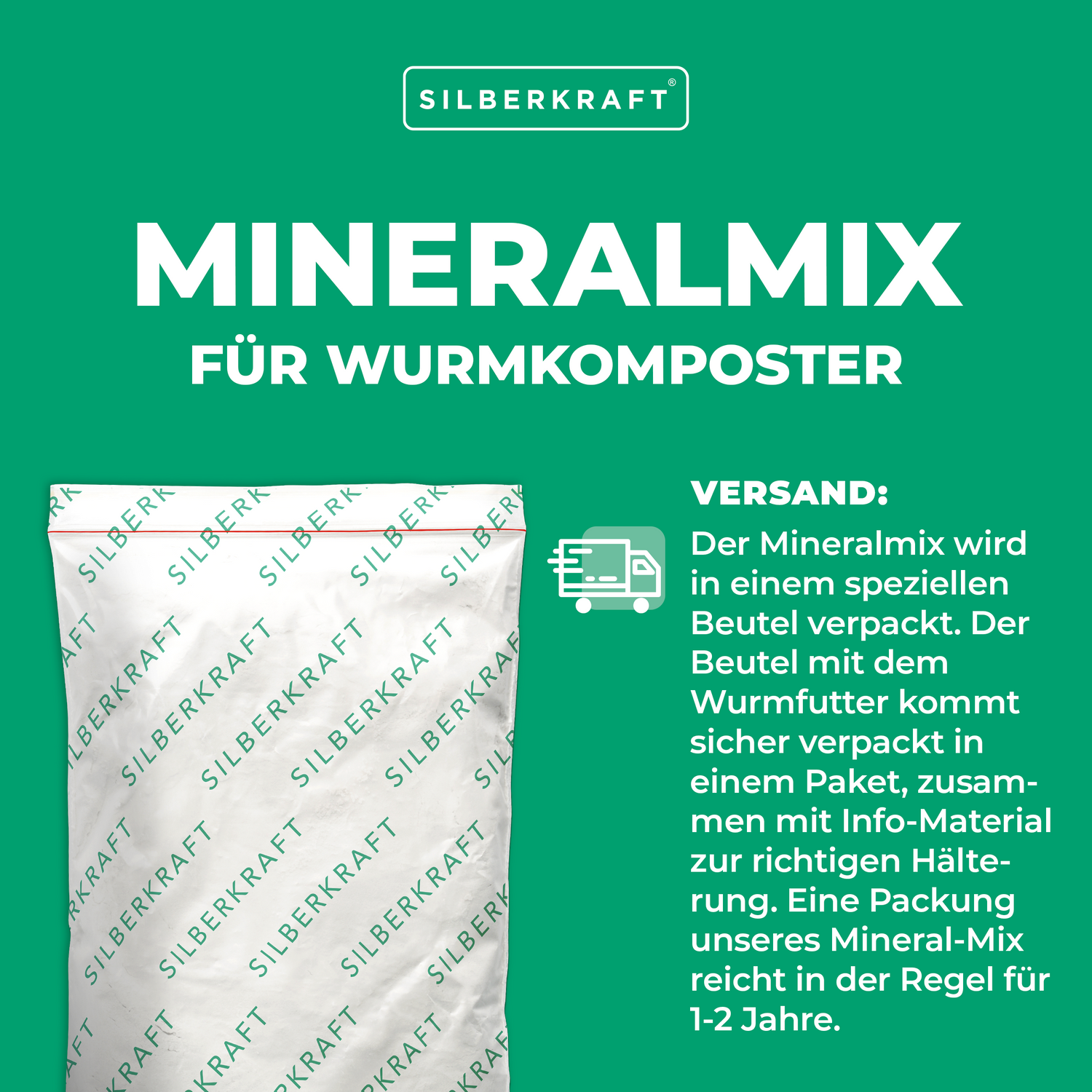 Wurmfutter / Mineral-Mix für Wurmkomposter und Kompost-Würmer - Silberkraft