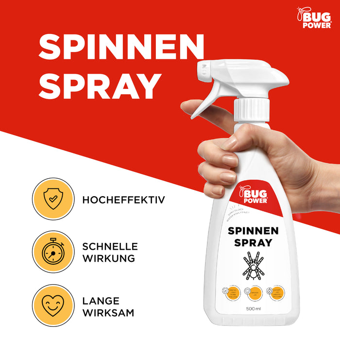 BugPower Spinnen Spray - effektiv gegen Spinnen - Silberkraft