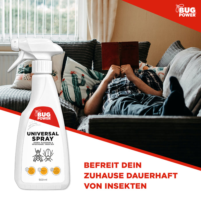 BugPower Universal Insektenspray - gegen alle kriechenden und fliegenden Insekten - Silberkraft